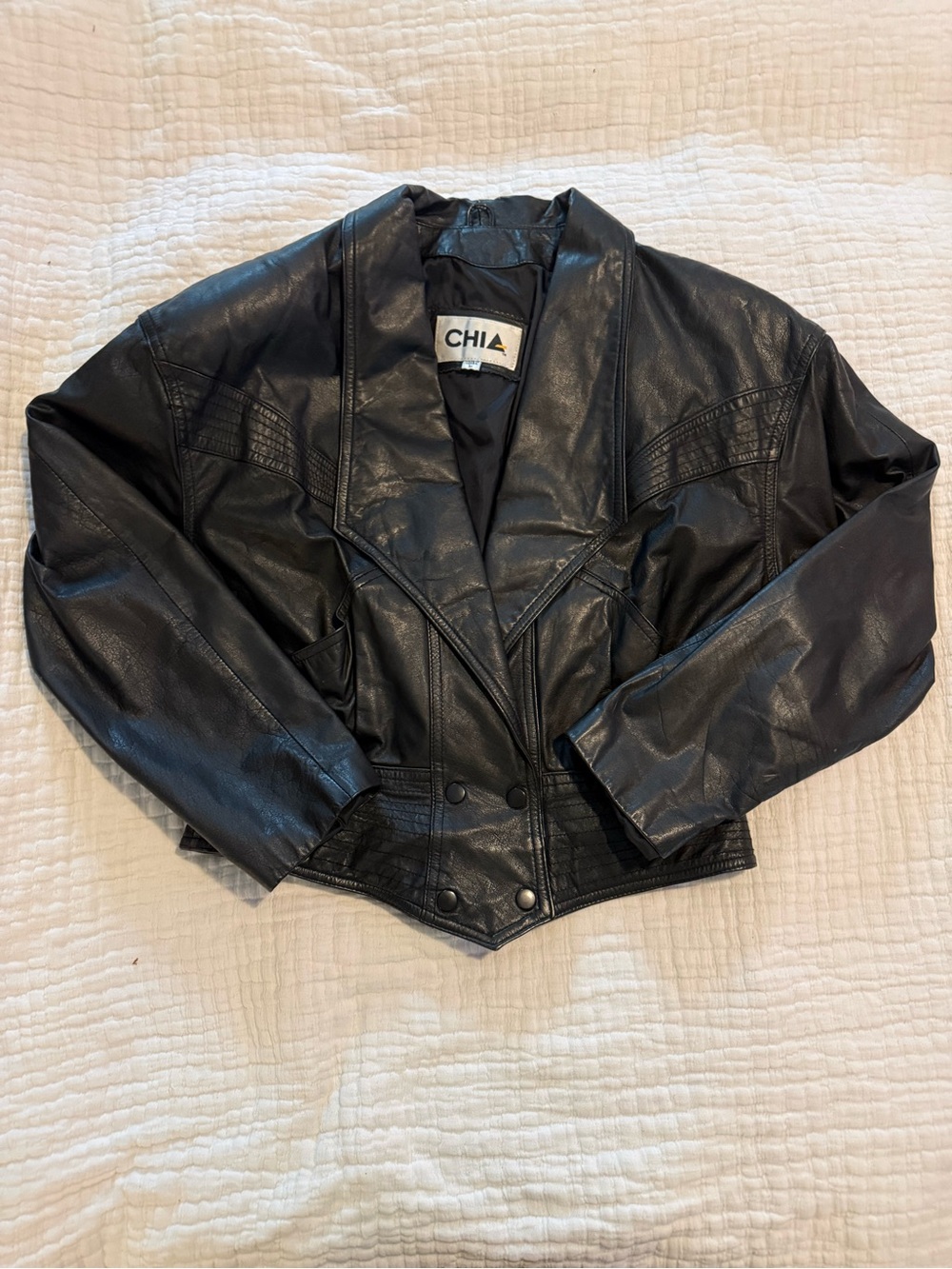 Vintage Leather Cropped Jacket EUC 1346